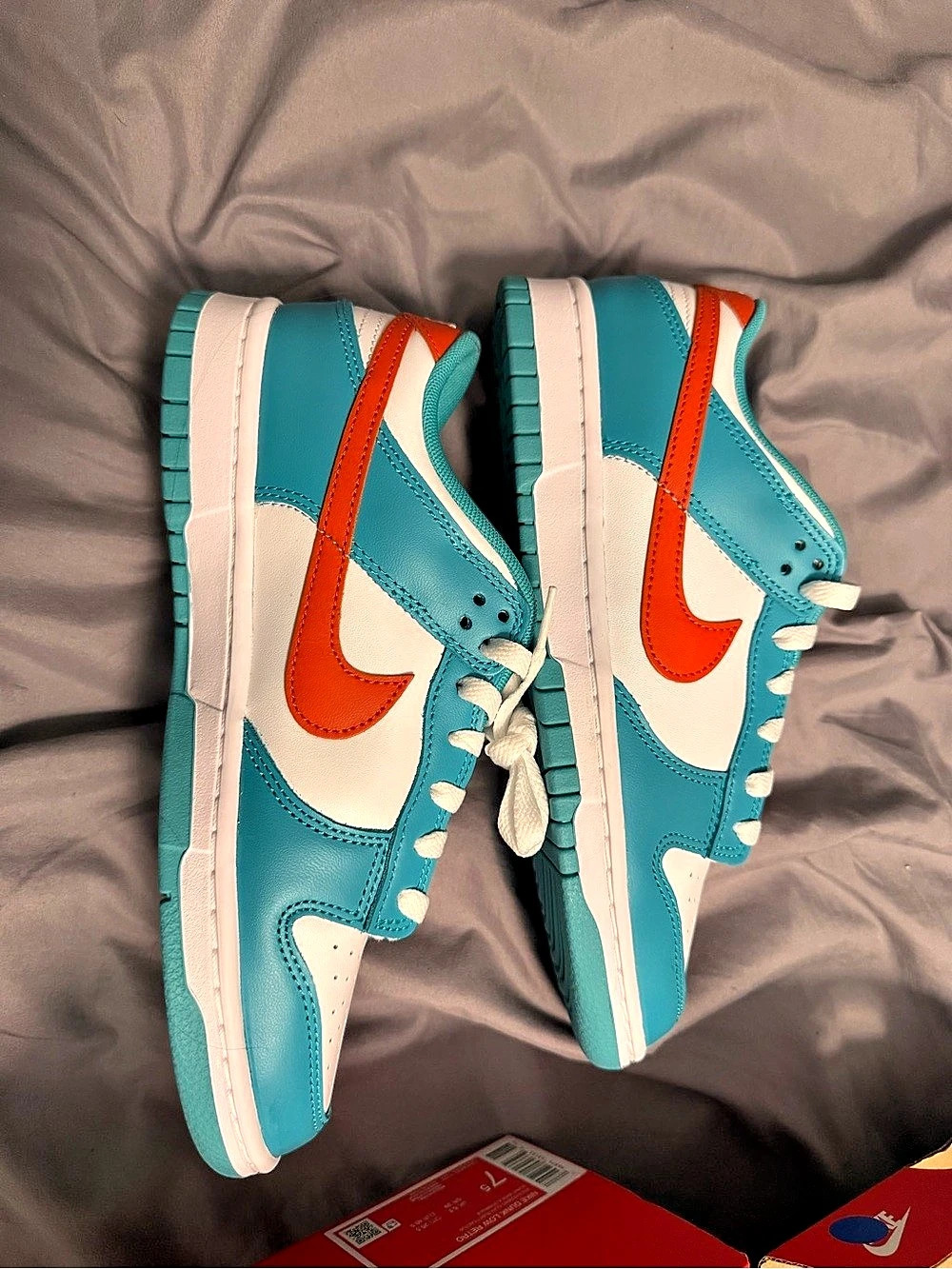 Nike Dunk Low Retro "Miami Dolphins" Sneakers Blue & White US 7.5